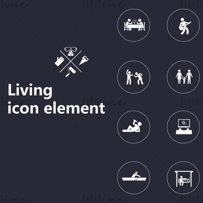 Life style element vector icon pptx format