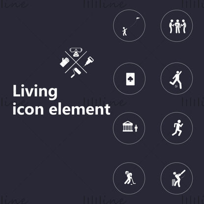 Black life style element vector icon pptx format