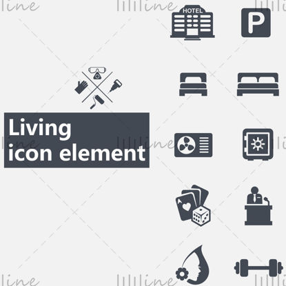 Black style element vector icons in PowerPoint format