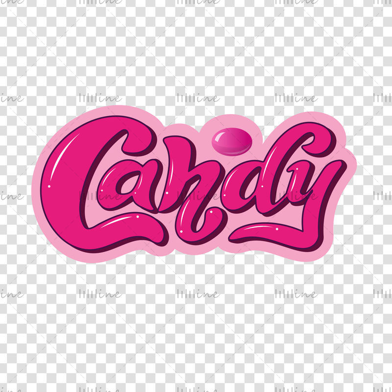 Candy, trendy volume 3d hand lettering