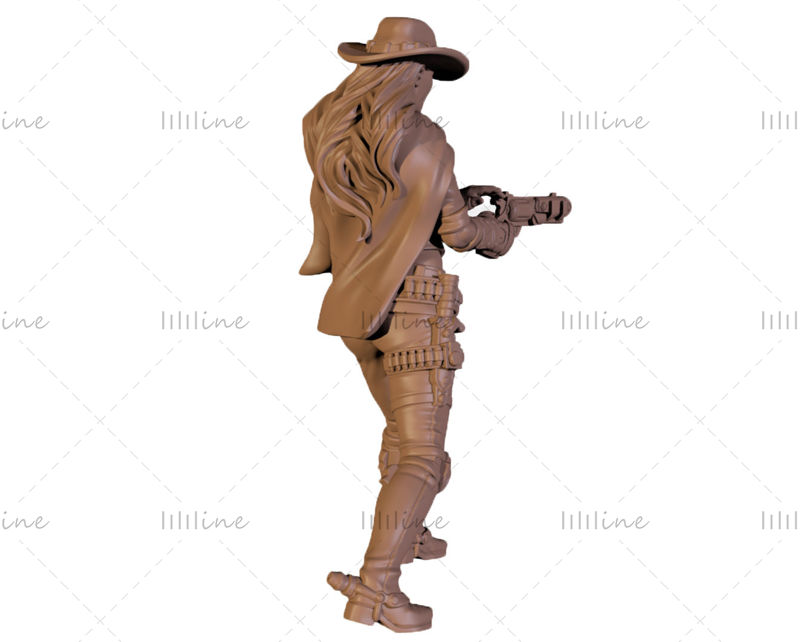 Cowboy Lana szobor 3D-s modell Nyomtatásra kész