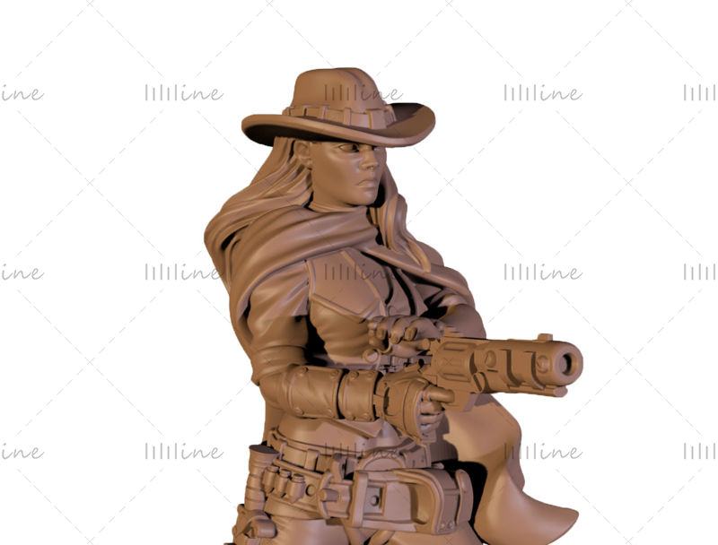Cowboy Lana szobor 3D-s modell Nyomtatásra kész