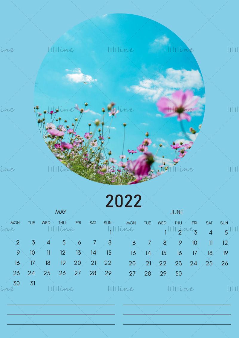 Calendar de perete 2022 cu plante și flori