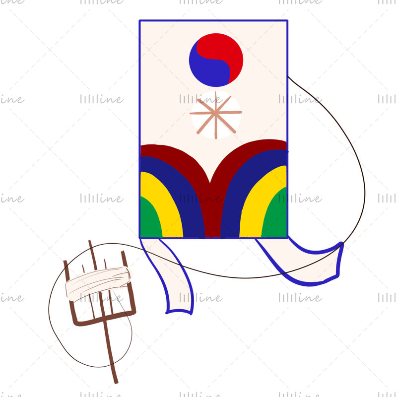 Cartoon colorful kite