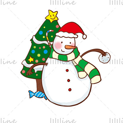 Christmas cute snowman cartoon