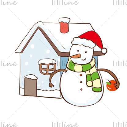 Christmas cute snowman cartoon