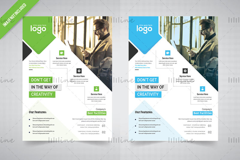 Concise business flyer design template