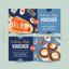 2 watercolor painted dessert vouchers vector illustration