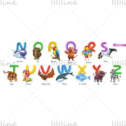 Alfabetul animalului din desene animate