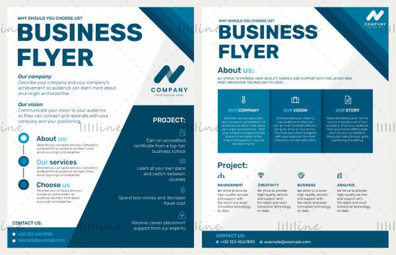 Blue modern business flyer