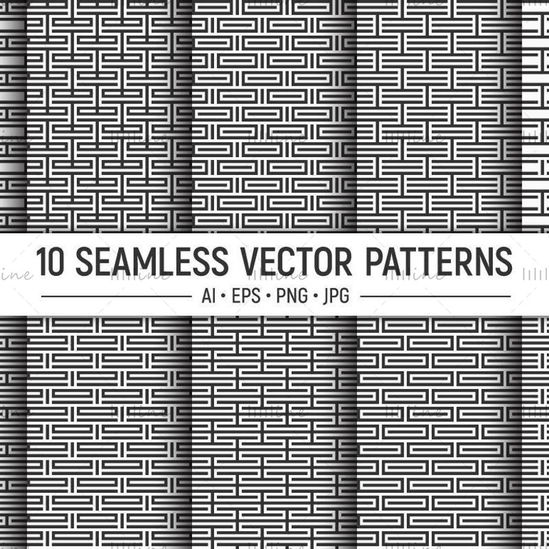 10 striped seamless patterns
