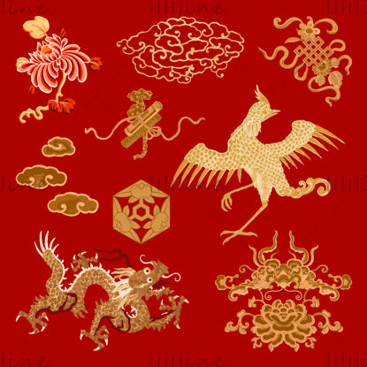 Chinese traditional art clip art vector