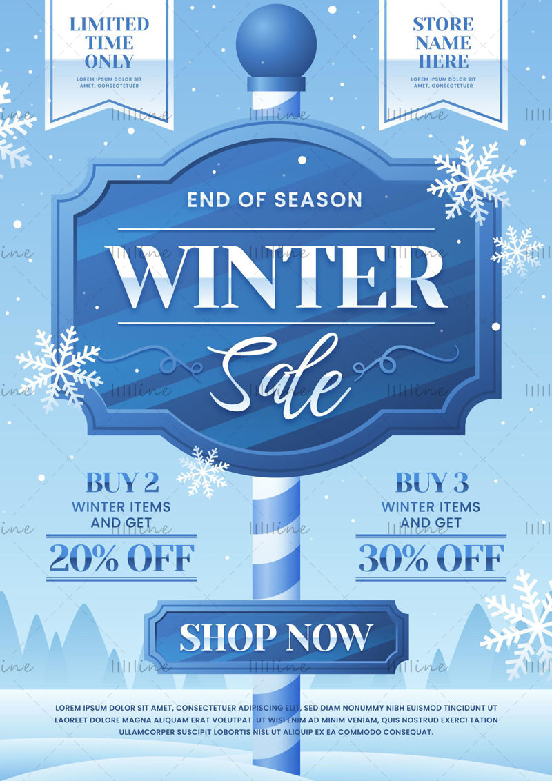Winter promotion vector poster