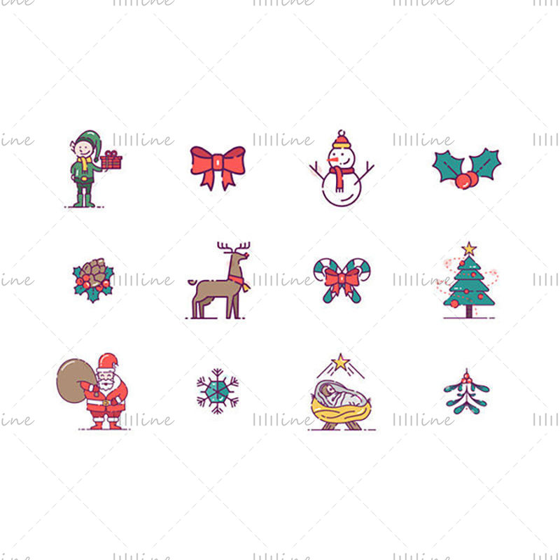 36 Christmas icons