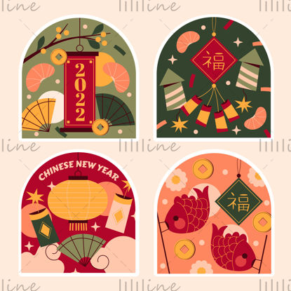 Vector Chinese New Year Stickers