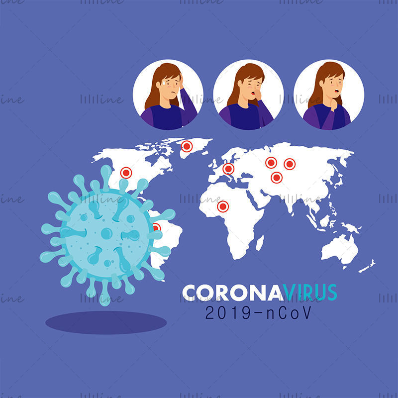 ویروس جدید پنومونی ویروس تاج و کاراکترها و سایر مواد ناقل