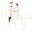 Bride and groom hand drawn illustration 2