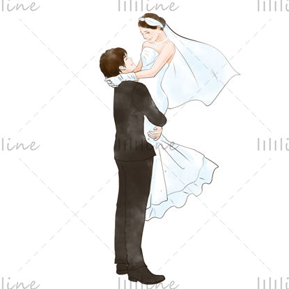 Hand drawn bride and groom illustration 4