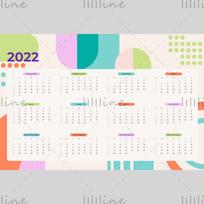 2022 vector calendar template
