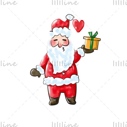 Santa Claus and gifts watercolor style illustration