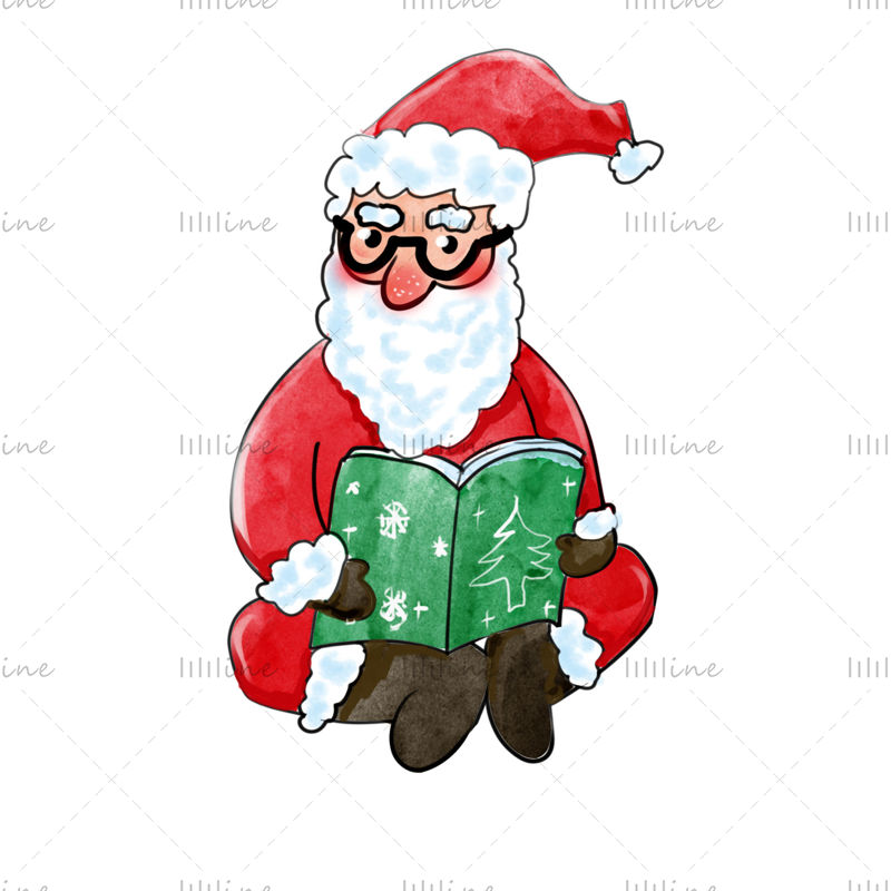 Ilustrace santa claus nosí brýle