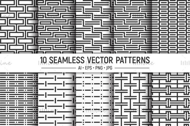 10 zökkenőmentes geometrikus vektor minta