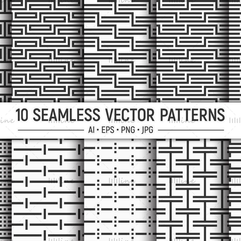 10 zökkenőmentes geometrikus vektor minta