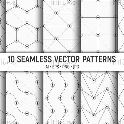10 patrones de vector geométrico lineal transparente