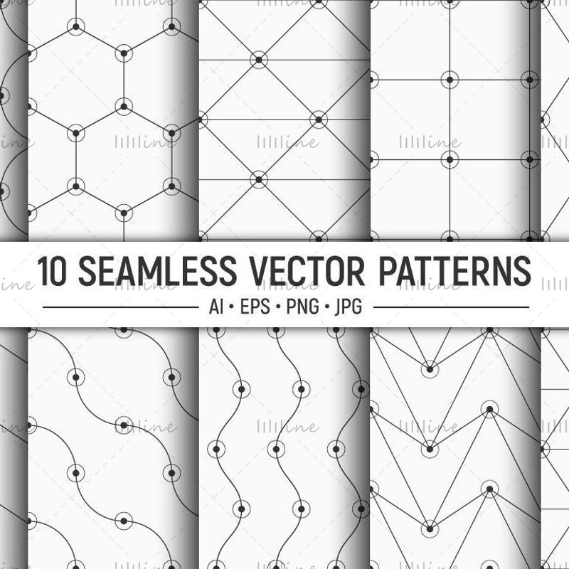 10 zökkenőmentes lineáris geometriai vektorminta