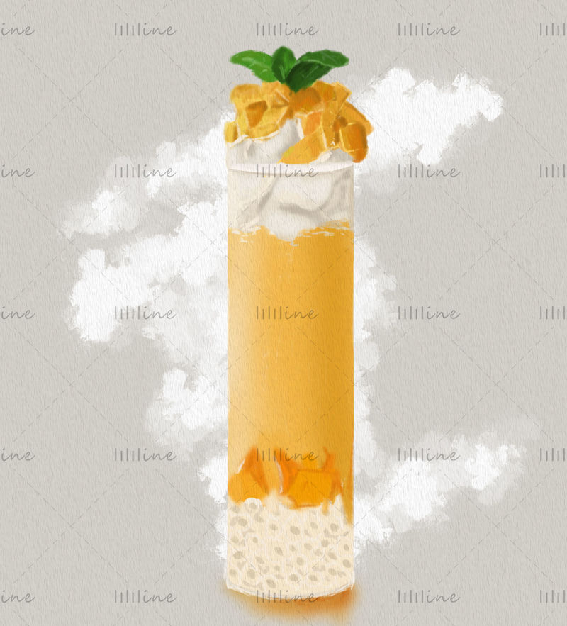 Mango drink hand drawn illustration