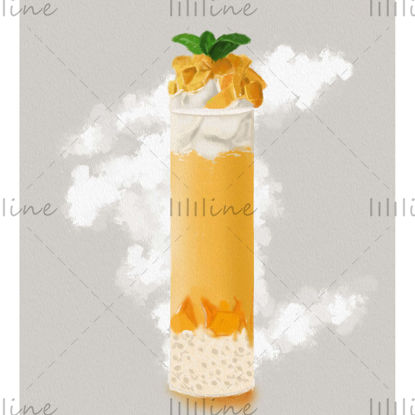 Mango drink hand drawn illustration