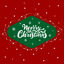 Merry Christmas vector hand lettering White letters with snowflakes in the green rhomb