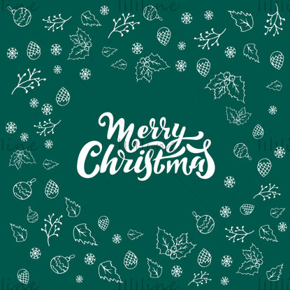 Merry Christmas vector hand lettering