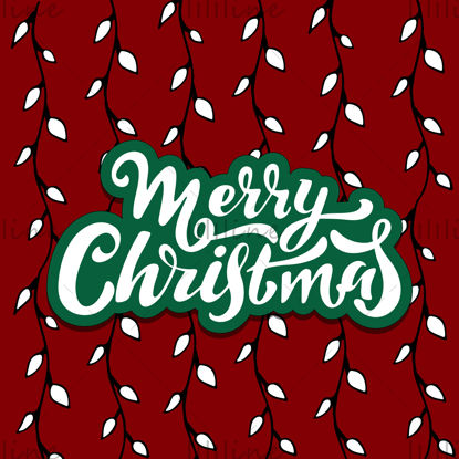 Merry Christmas hand lettering vector Typography winter holidays