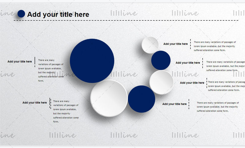 Blue and white theme round simple ppt template