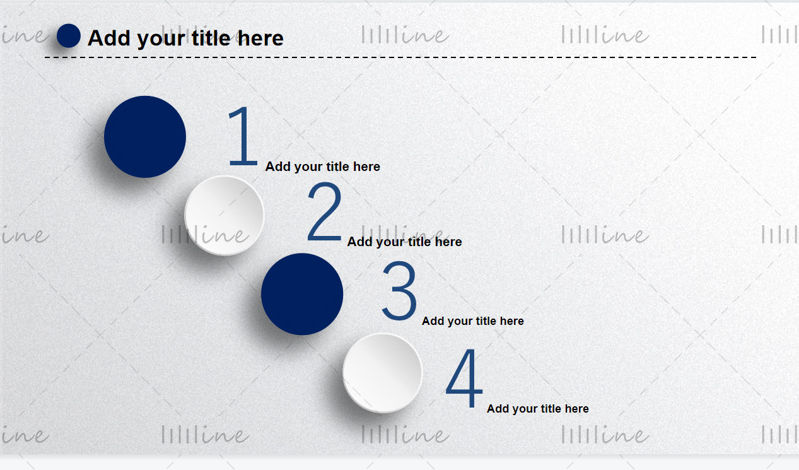Blue and white theme round simple ppt template