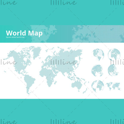 ناقلات مربع هندسي نقطة خريطة العالم