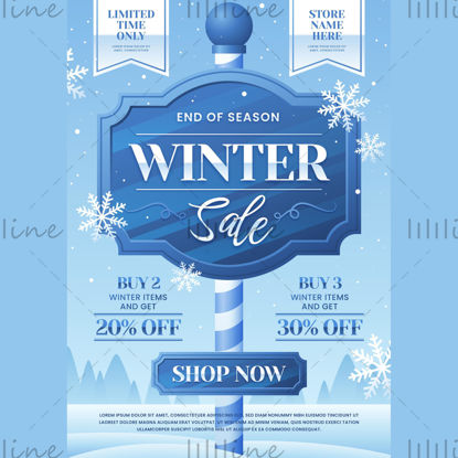 Winter promotion vector poster design