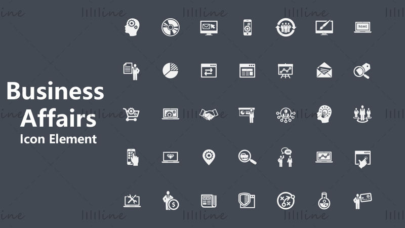 Business element black and white style vector icon ppt format combination