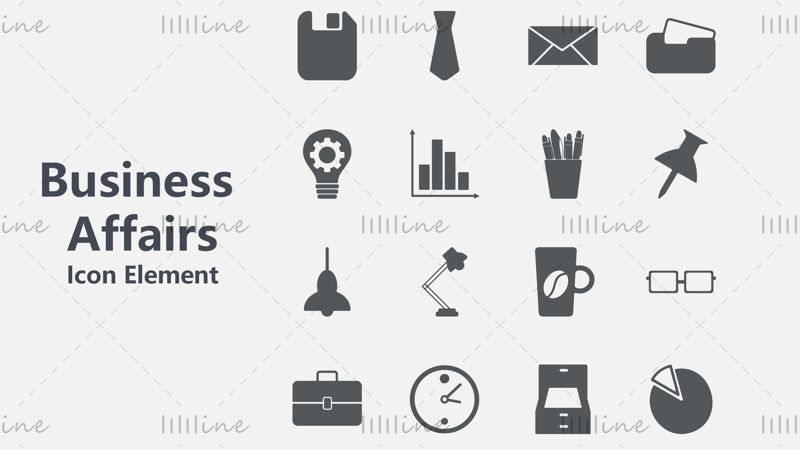 Business elements vector icons ppt format office supplies