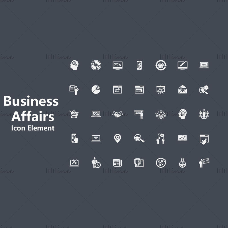 Business element black and white style vector icon ppt format combination