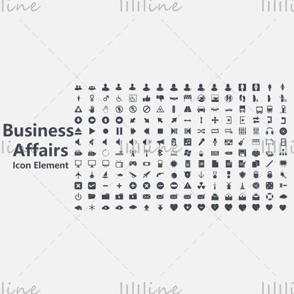 Black and white business elements vector icons ppt format