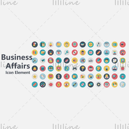 Business element vector icon ppt format color combination