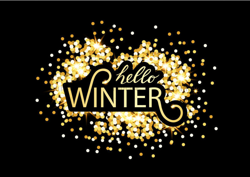 Hello winter, vector hand lettering