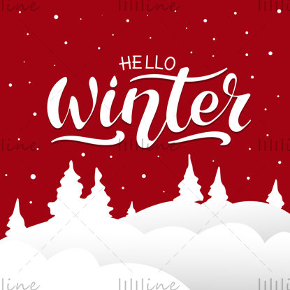 Здравей, зима, векторни ръчни букви