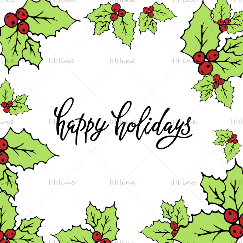 Happy holidays, vector hand lettering