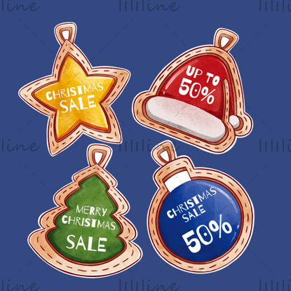 Christmas sticker vector material