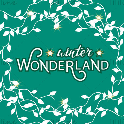 Winter wonderland, vector hand lettering