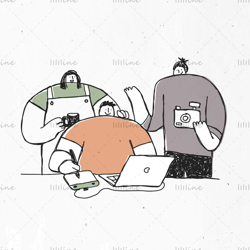 Hand drawn vector people