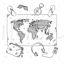 Vector travel world map